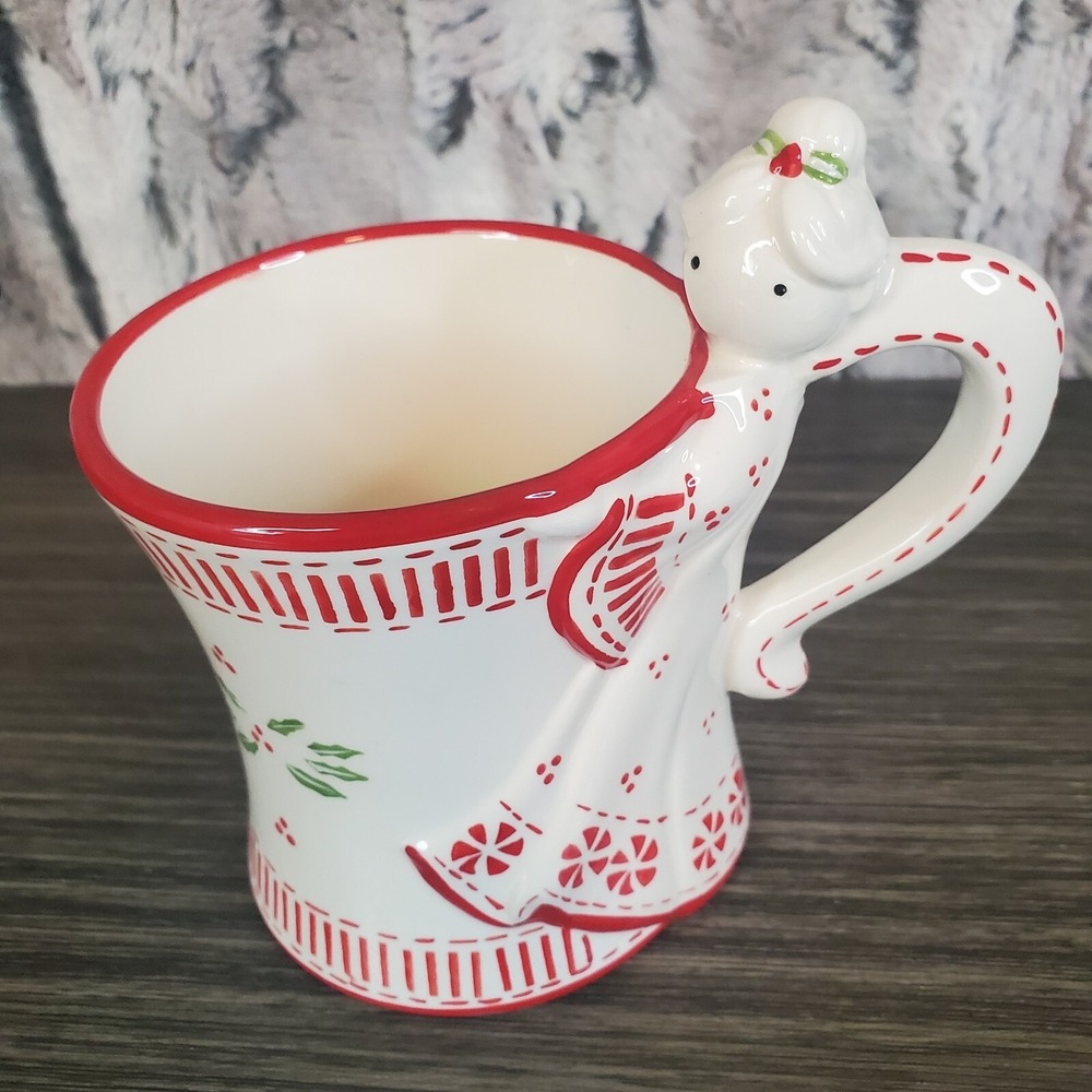 Temptations by Tara Peppermint Angel Handle Christmas 12 oz. Mug Temp-tations